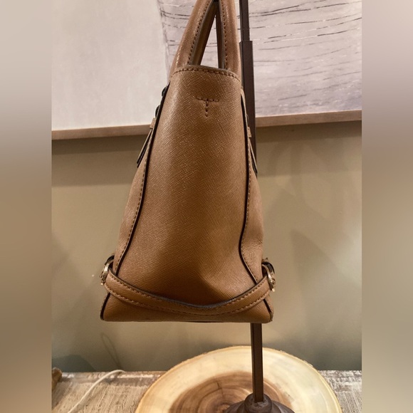 Tory Burch Tigers‎ Eye Tan/Brown Saffiano Leather L Robinson Multi Tote $595 - Picture 6 of 13